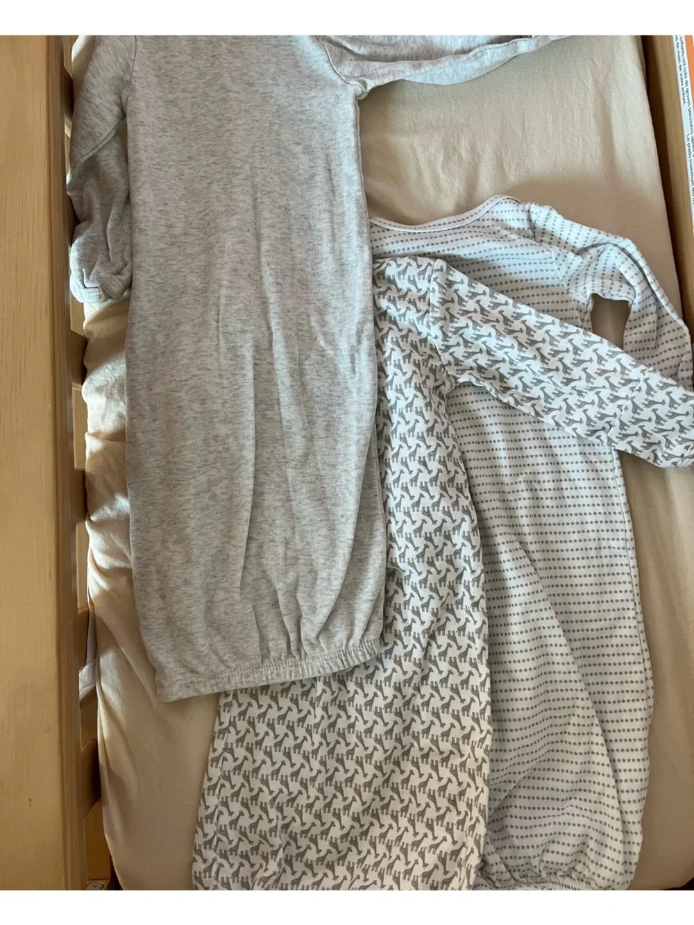 Carter's Gray and White Infant One-Piece Sleep Gowns (3-Pack Look)